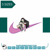 Nike Nezuko Kamado Demon Slayer - Embroidery Design - FineryEmbroidery